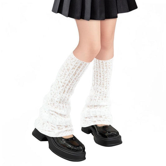 Junely Leg Warmers for Women Summer Kawaii Leg Warmer Cute Legwarmers Cutecore Lolita Harajuku Gyaru Japanese Accessories White