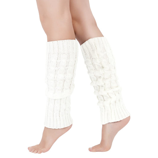Junely Leg Warmers 80s Kawaii Leg Warmer Knit Legwarmers Halloween Lolita Gyaru Goth Emo Gothic Accessories for Ballet Figure Skating Ice Skating Dance White