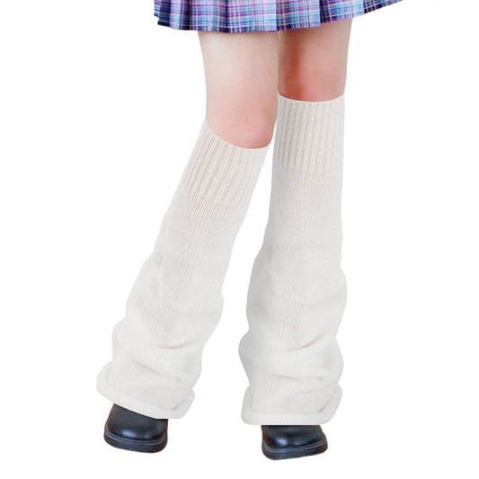 Junely Leg Warmers for Women Winter Kawaii Leg Warmer Cute Legwarmers Japanese Socks Halloween Goth Emo Lolita Gyaru Gothic Harajuku Accessories White