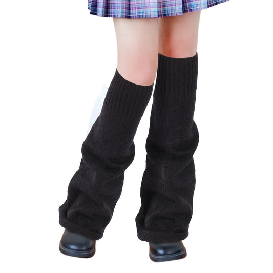 Junely Leg Warmers for Women Winter Kawaii Leg Warmer Cute Legwarmers Japanese Socks Halloween Goth Emo Lolita Gyaru Gothic Harajuku Accessories Black