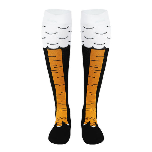 Junely Compression Socks for Women Knee High Chicken Leg Socks for Halloween Thanksgivings Christmas Running Athletic Nurses Pregnant Women Work Support Travel Flight Sports Gifts Black