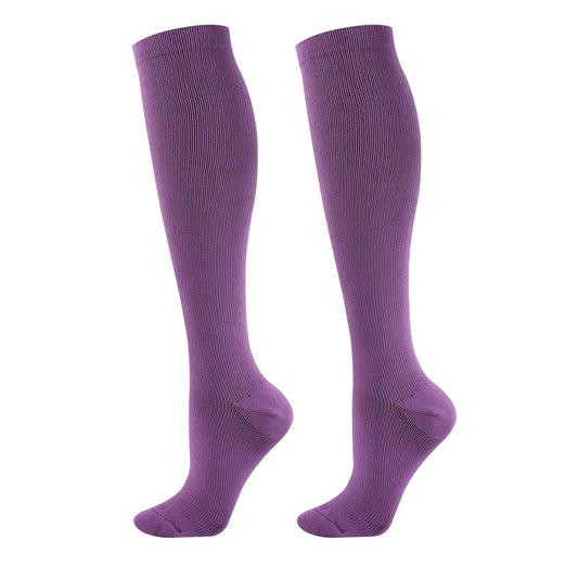 Junely Compression Socks for Women Knee High for Halloween Running Athletic Nurses Pregnant Women Work Support Travel Flight Sports Gifts Violet