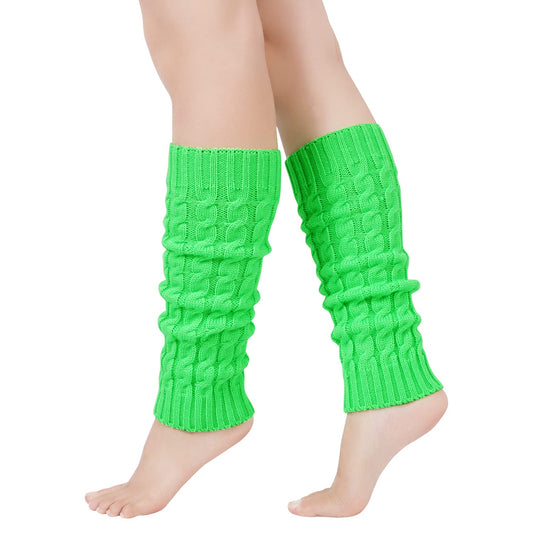 Junely St Patricks Day Leg Warmers 80s Neon Leg Warmer Knit Legwarmers for Halloween Christmas Ballet Figure Skating Ice Skating Dance Boot Green