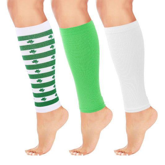 Junely St Patricks Day Calf Compression Sleeve for Men and Women Leg Compression Sleeve for Support Sports Running Cycling Green