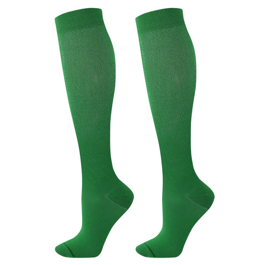 Junely Compression Socks for Women Knee High for Running Athletic Nurses Pregnant Women Work Support Travel Flight Sports Irish Gifts Green