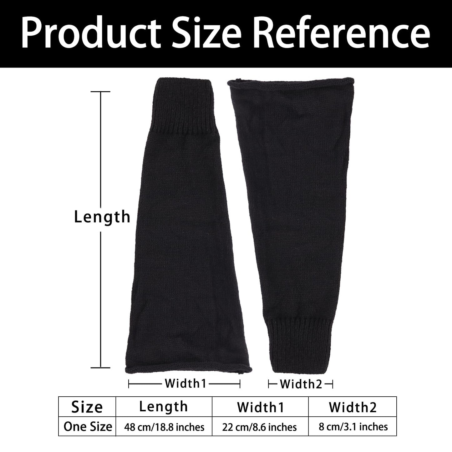 Junely Leg Warmers for Women Winter Kawaii Leg Warmer Cute Legwarmers Japanese Socks Halloween Goth Emo Lolita Gyaru Gothic Harajuku Accessories Black