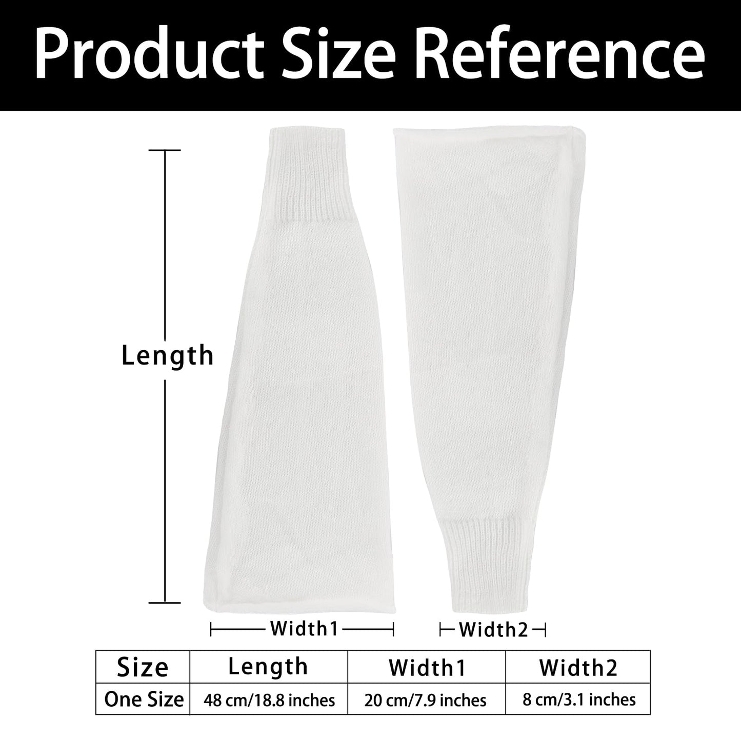 Junely Leg Warmers for Women Winter Kawaii Leg Warmer Cute Legwarmers Japanese Socks Halloween Goth Emo Lolita Gyaru Gothic Harajuku Accessories White