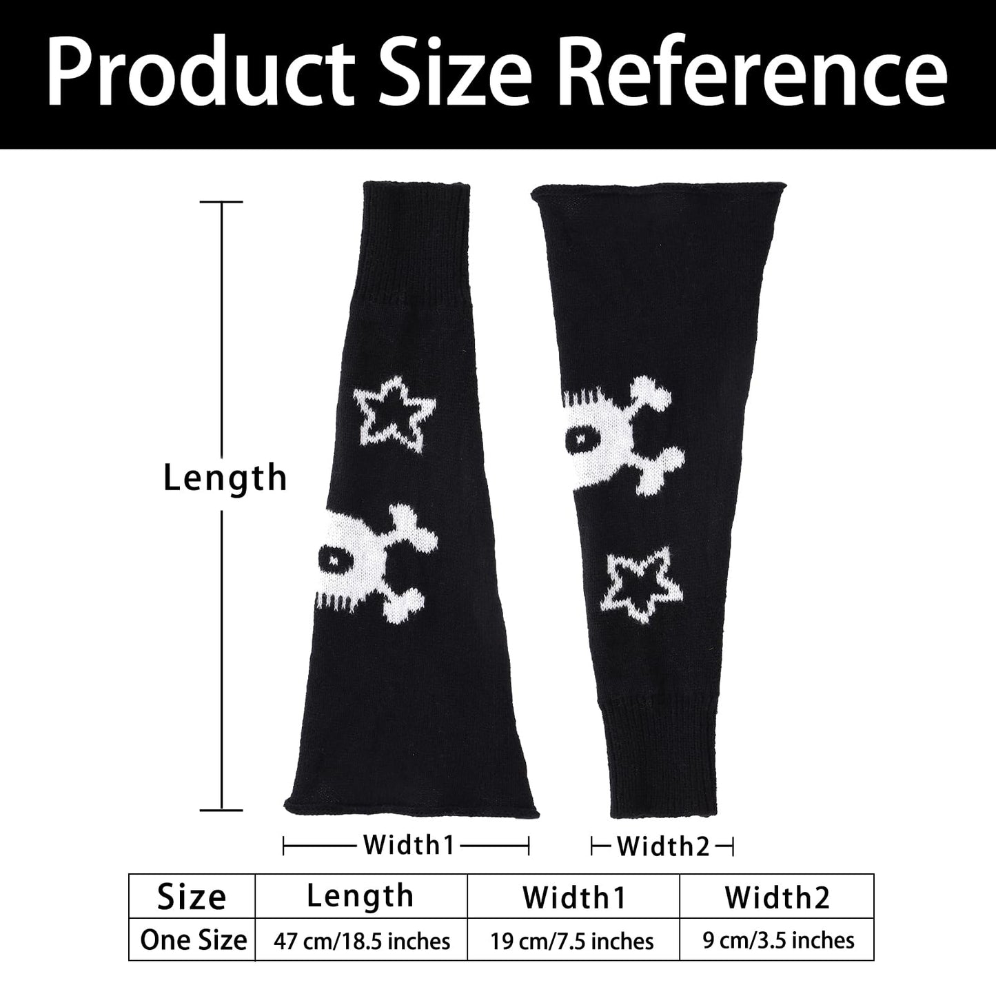 Junely Leg Warmers Kawaii Leg Warmer Cute Legwarmers for Women Japanese Socks Goth Emo Halloween Lolita Gyaru Gothic Harajuku Accessories Two Side Wear Black White