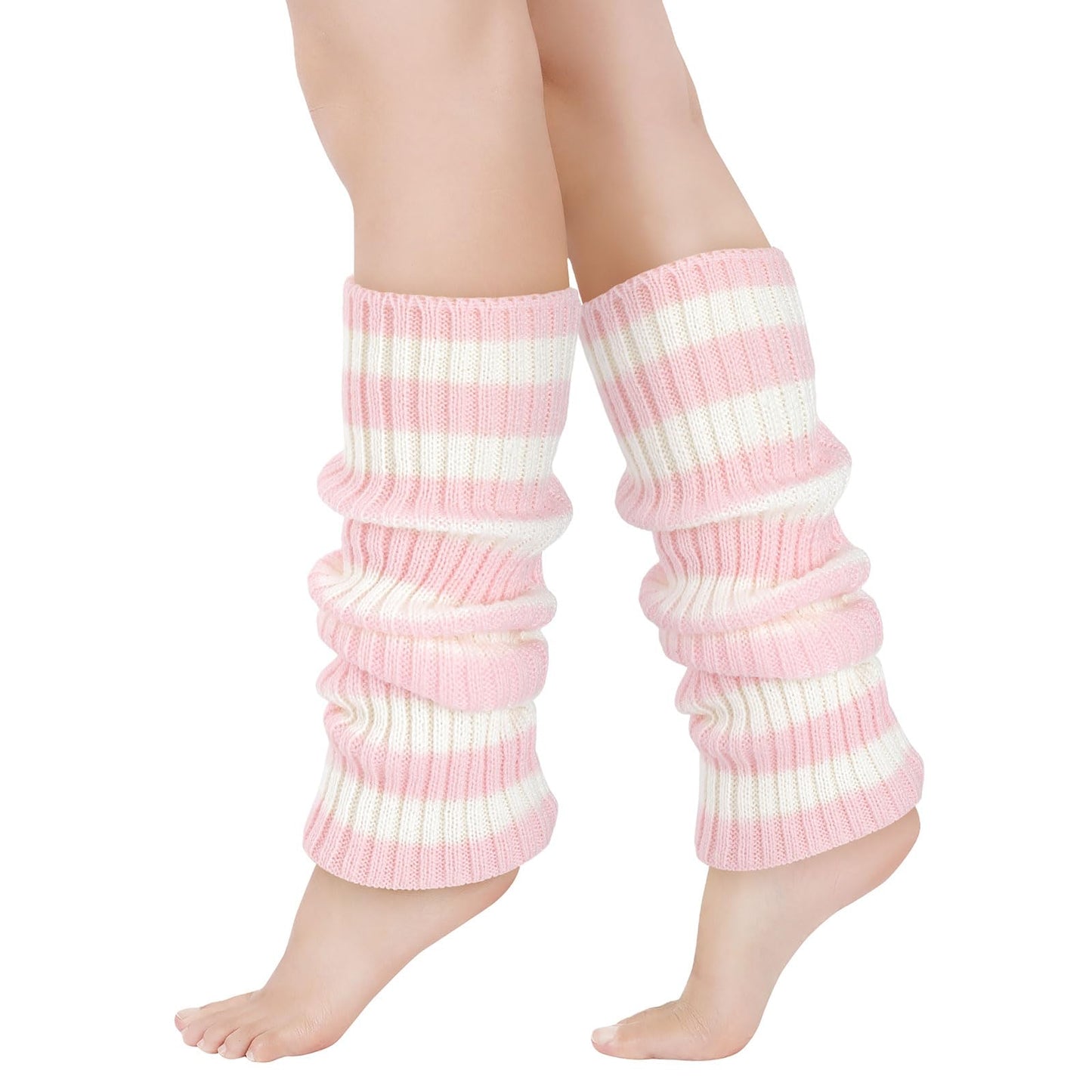 Junely Leg Warmers Striped Leg Warmer Knit Legwarmers Cosplay Halloween Costume Accessories for Ballet Figure Skating Ice Skating Dance