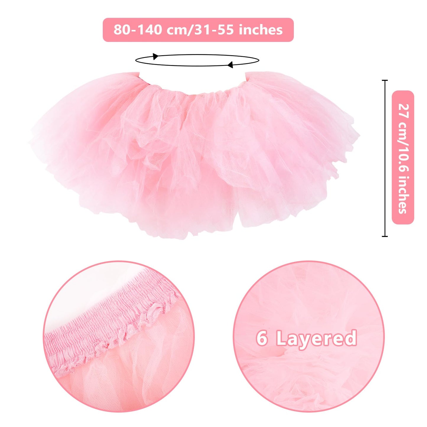 Junely Tutu for Women Adults and Leg Warmers and Fingerless Gloves Costume Accessories for Halloween Ballet Dance Running Gifts Light Pink
