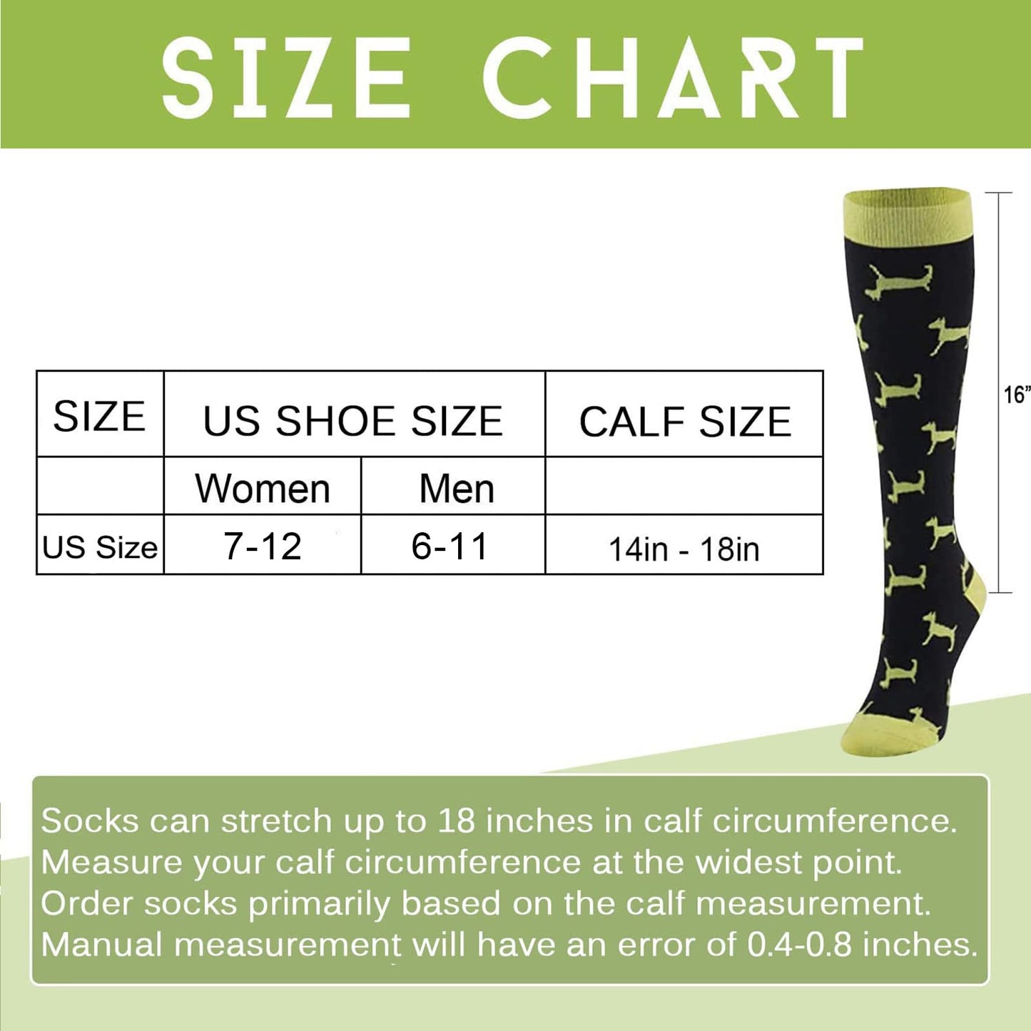 Junely Compression Socks for Women Dog Knee High Socks for Running Athletic Nurses Pregnant Women Work Support Travel Flight Sports Black Blue Green