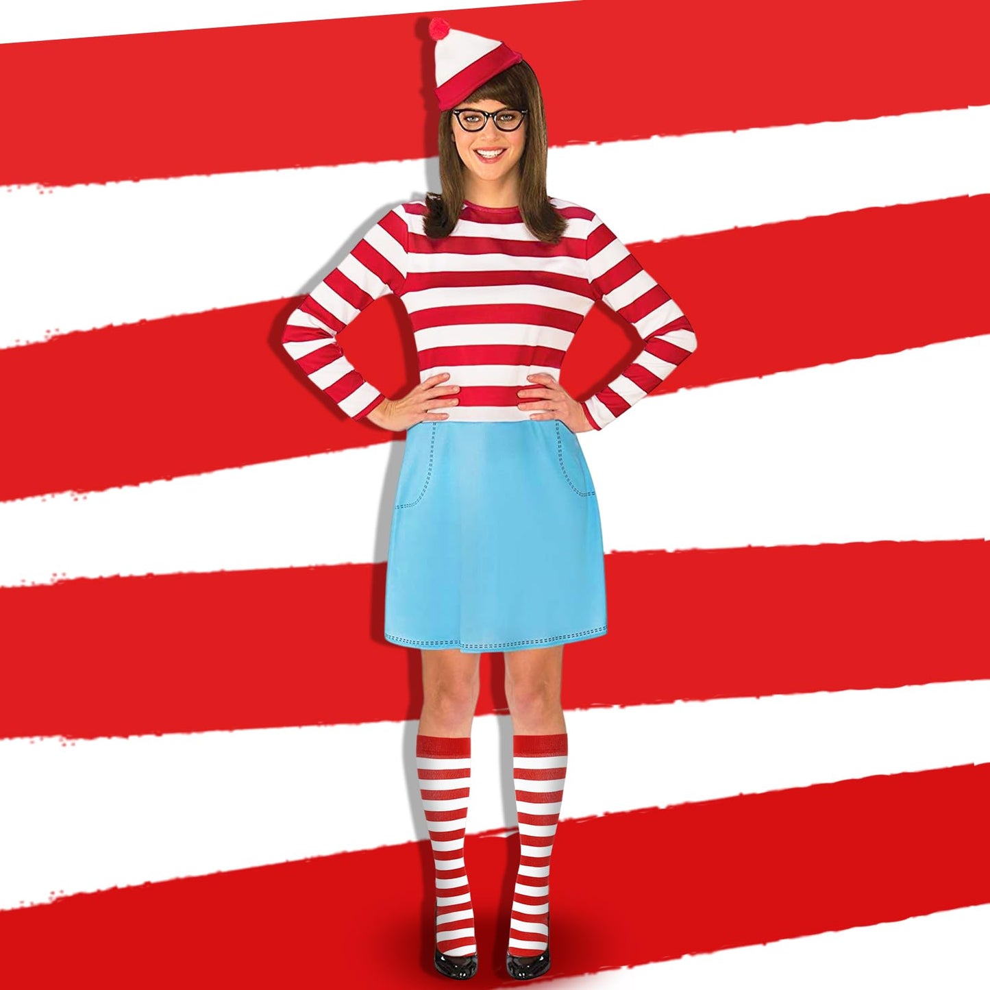 Junely Compression Socks for Women Striped Knee High Stockings for Christmas Halloween Running Athletic Nurses Pregnant Women Work Support Travel Flight Sports Gifts Red White