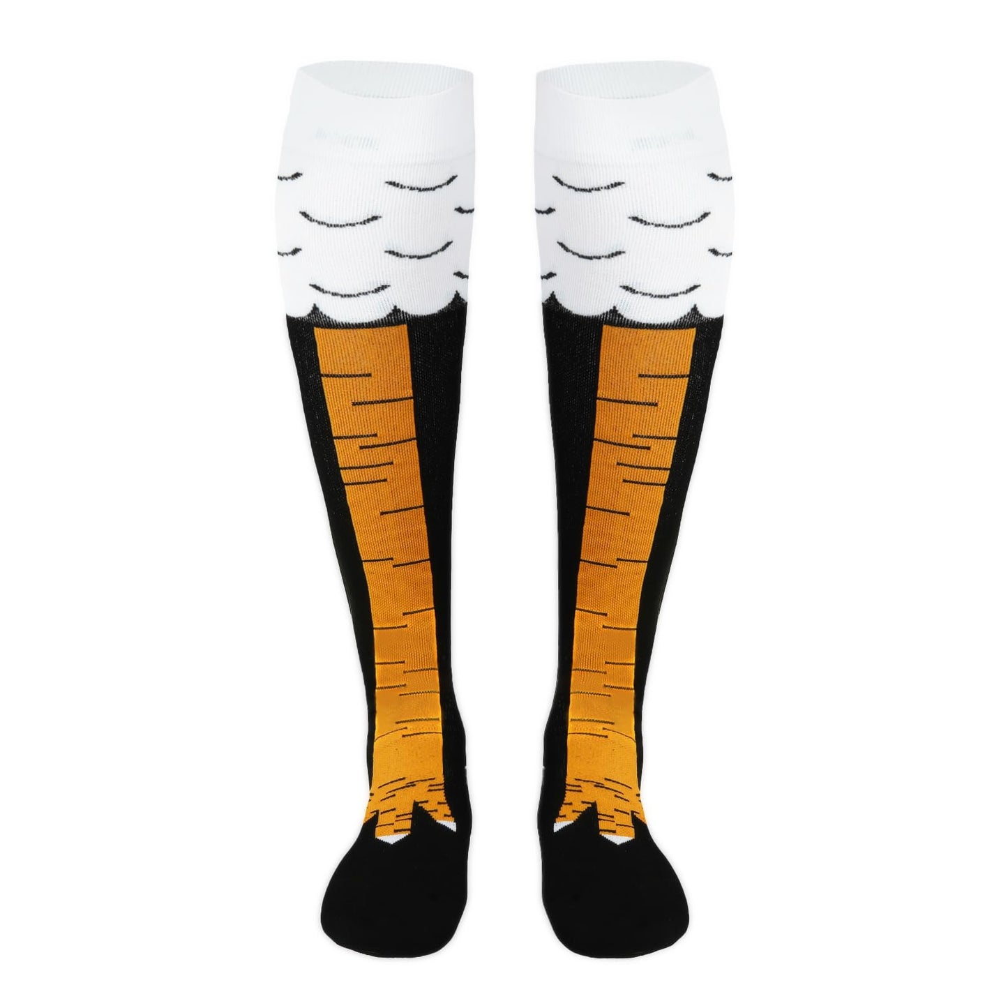 Junely Compression Socks for Women Knee High Chicken Leg Socks for Halloween Thanksgivings Christmas Running Athletic Nurses Pregnant Women Work Support Travel Flight Sports Gifts Black