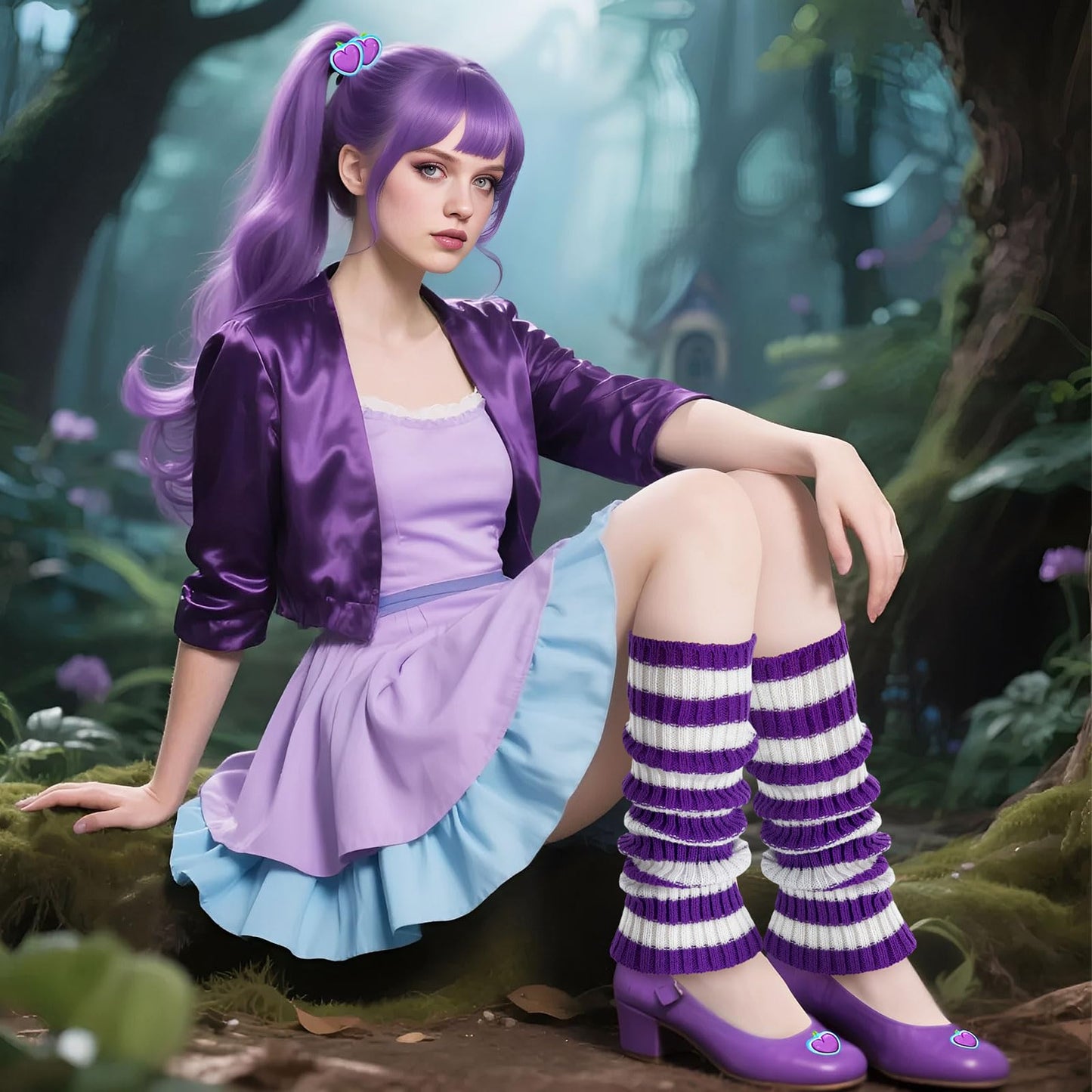 Junely Leg Warmers Striped Leg Warmer Knit Legwarmers Cosplay Halloween Costume Accessories for Ballet Figure Skating Ice Skating Dance