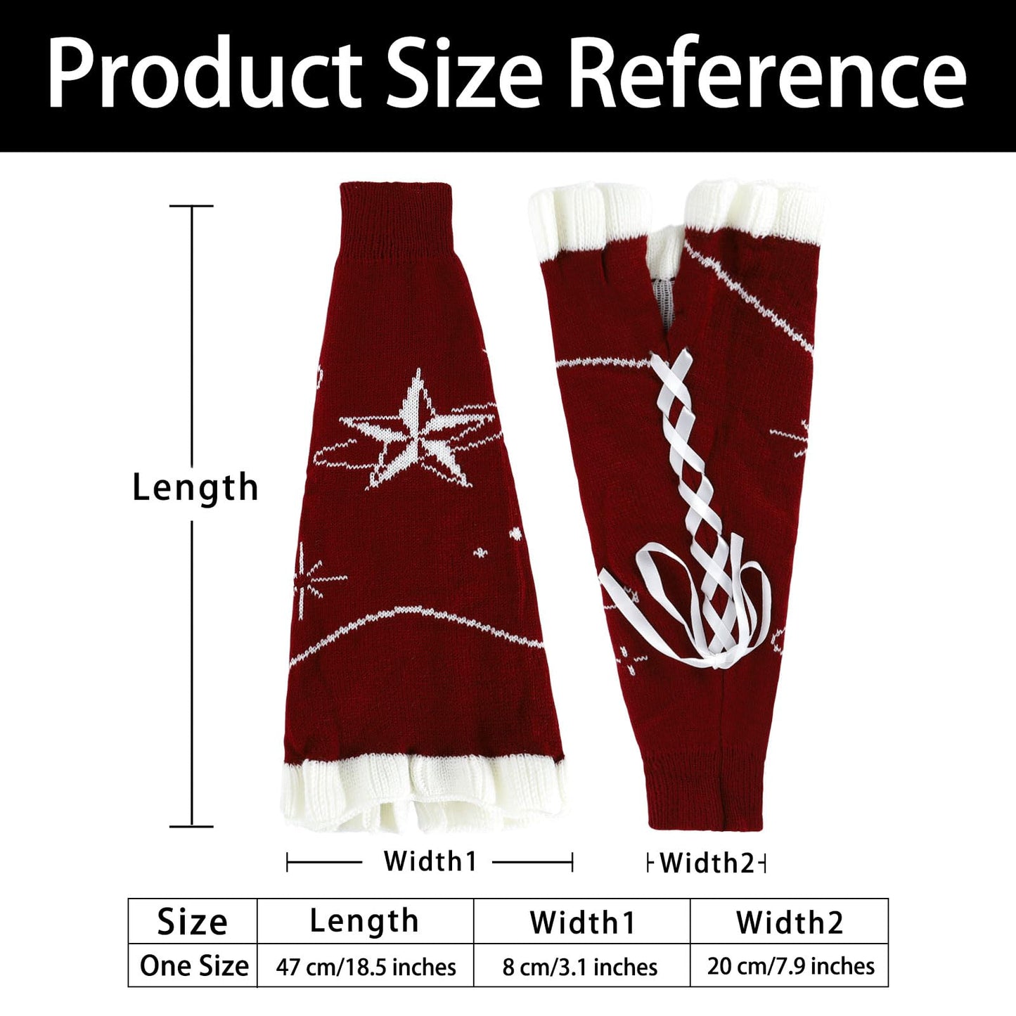Junely Leg Warmers for Women Winter Kawaii Leg Warmer Cute Legwarmers Japanese Socks Halloween Goth Emo Lolita Gyaru Gothic Harajuku Accessories Black Red