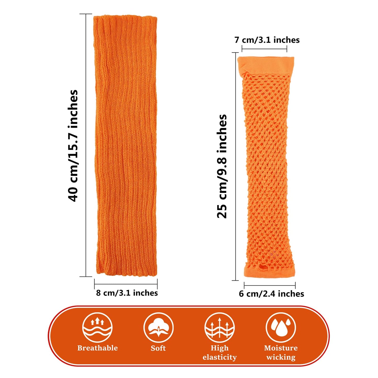 Junely Tutu for Women Adults and Leg Warmers and Fingerless Gloves Costume Accessories for Halloween Ballet Dance Running Gifts Orange
