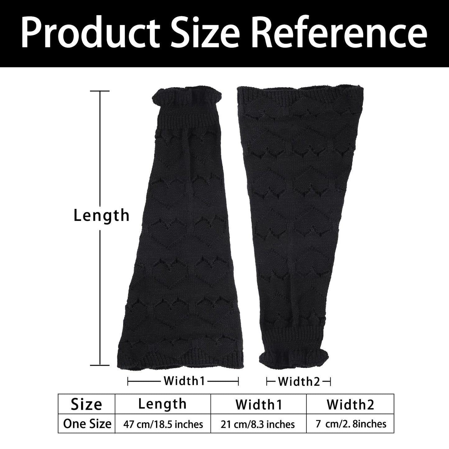 Junely Leg Warmers for Women Kawaii Leg Warmer Cute Legwarmers Cutecore Lolita Harajuku Gyaru Japanese Accessories Black