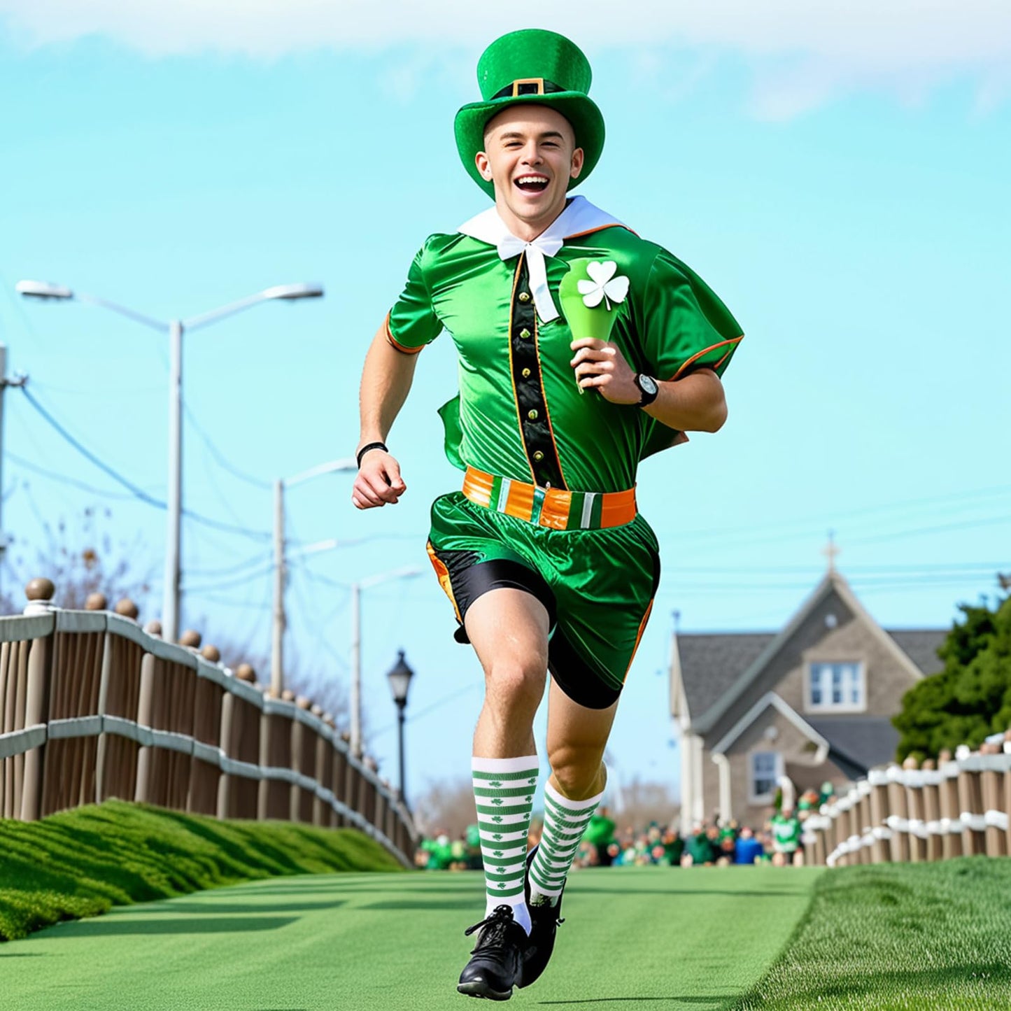 Junely St Patricks Day Calf Compression Sleeve for Men and Women Leg Compression Sleeve for Support Sports Running Cycling Green