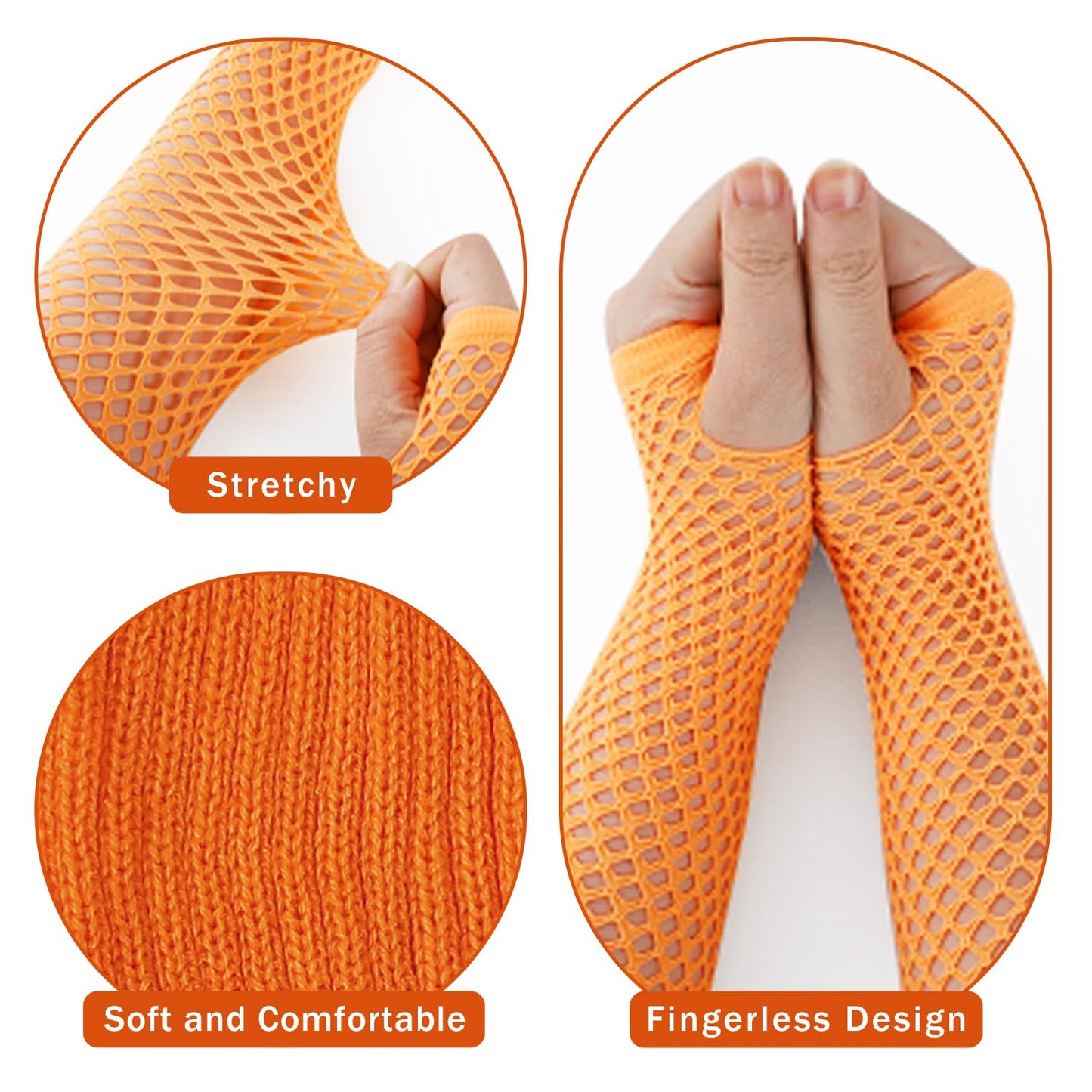 Junely Tutu for Women Adults and Leg Warmers and Fingerless Gloves Costume Accessories for Halloween Ballet Dance Running Gifts Orange