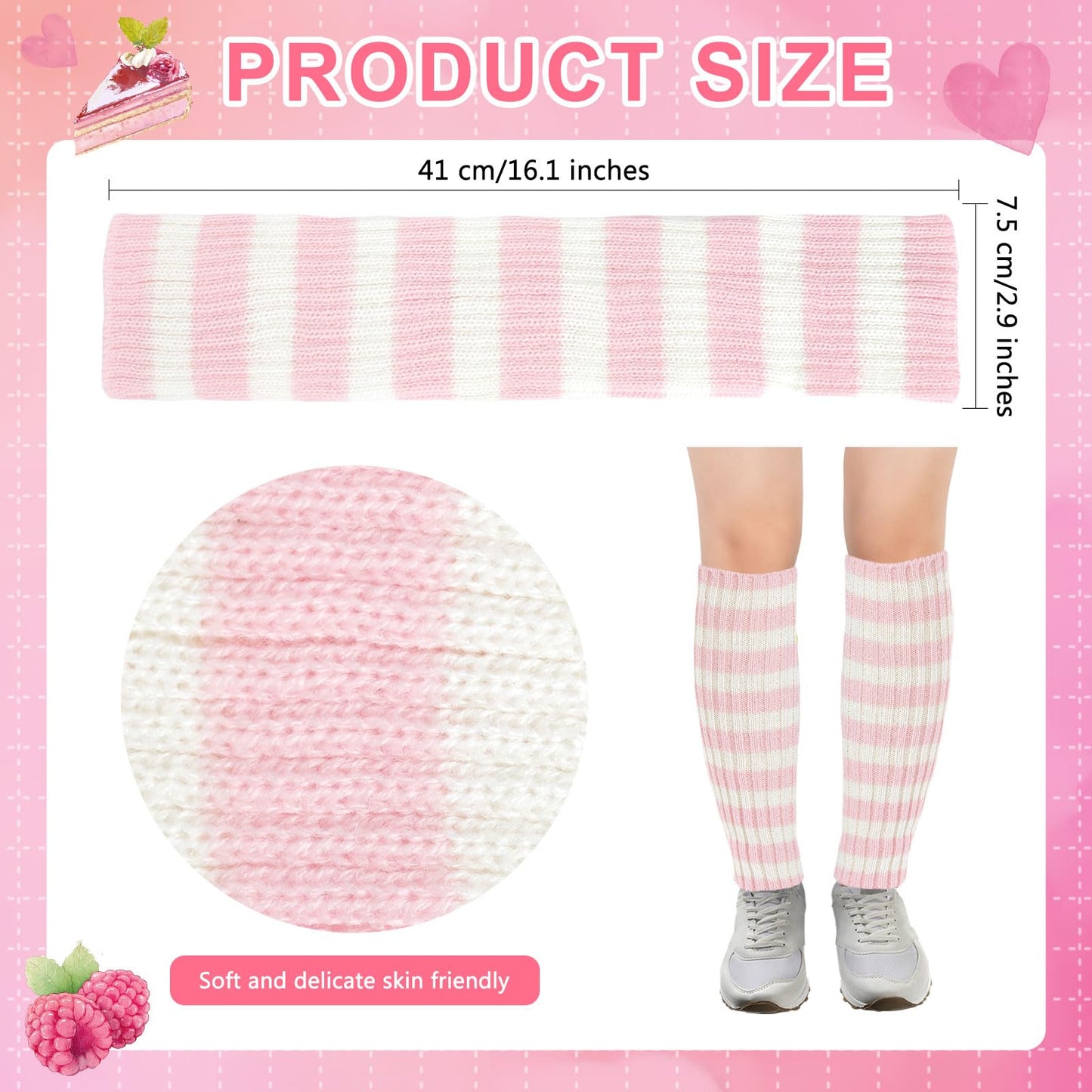 Junely Leg Warmers Striped Leg Warmer Knit Legwarmers Cosplay Halloween Costume Accessories for Ballet Figure Skating Ice Skating Dance