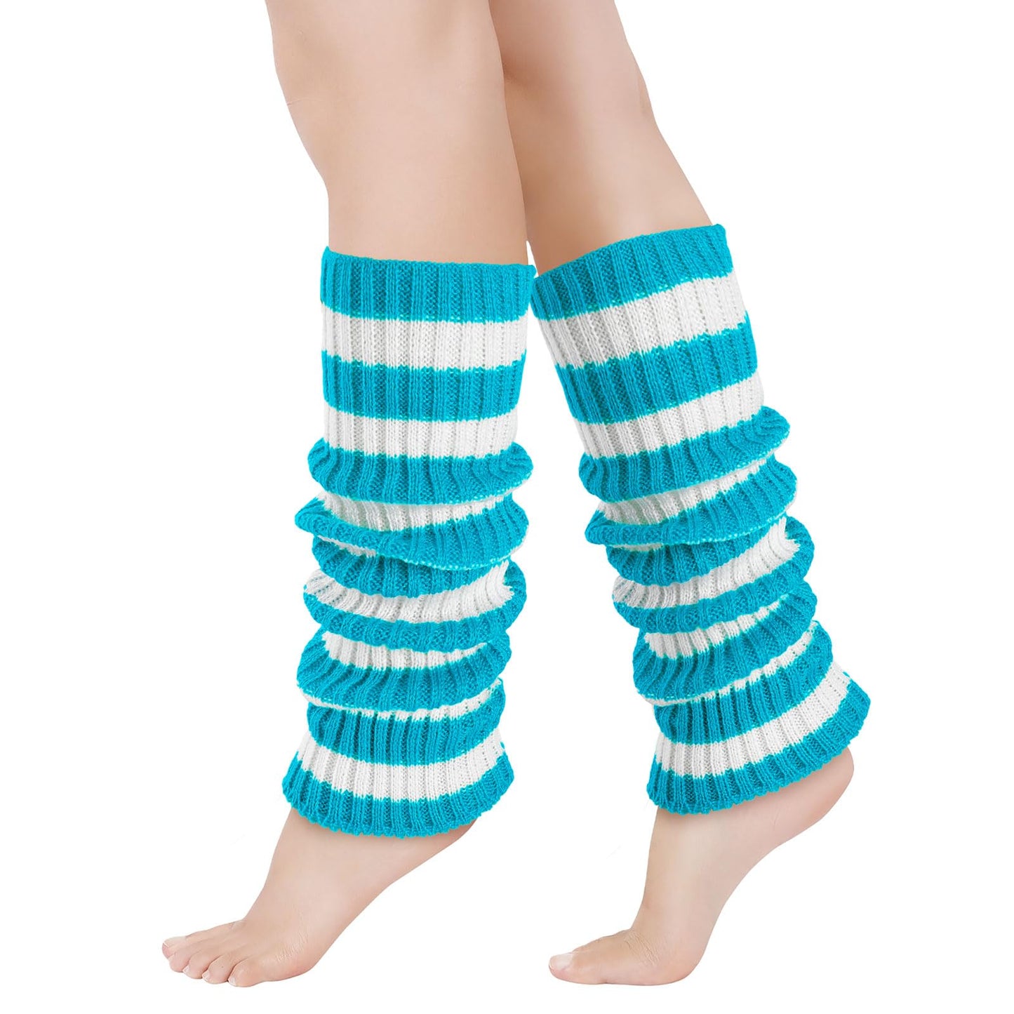 Junely Leg Warmers Striped Leg Warmer Knit Legwarmers Cosplay Halloween Costume Accessories for Ballet Figure Skating Ice Skating Dance
