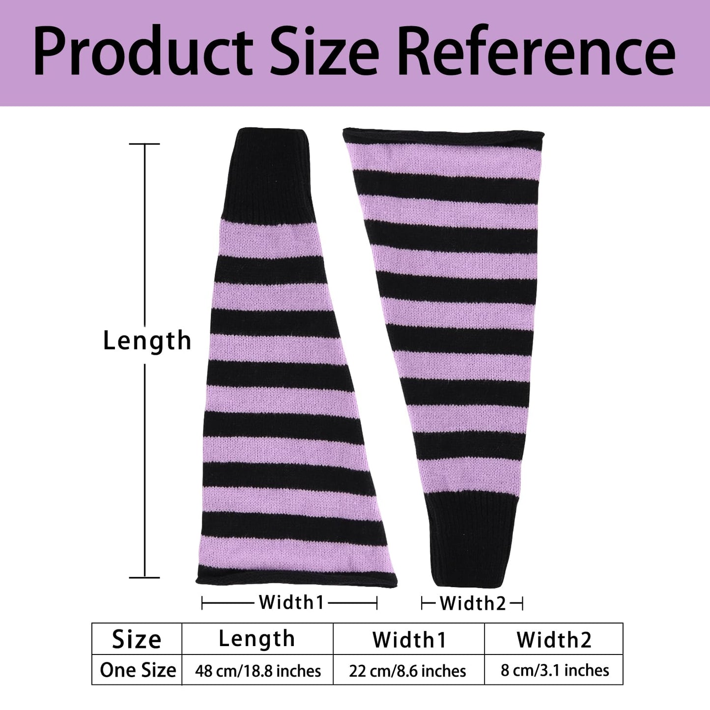 Junely Leg Warmers for Women Winter Kawaii Leg Warmer Cute Legwarmers Japanese Socks Halloween Goth Emo Lolita Gyaru Gothic Harajuku Accessories Black Purple