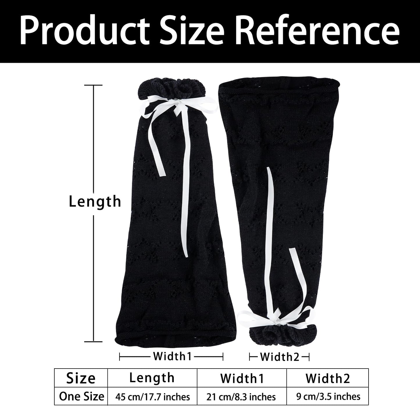 Junely Leg Warmers for Women Kawaii Leg Warmer Cute Legwarmers Japanese Socks Halloween Goth Emo Lolita Gyaru Gothic Harajuku Accessories Black White