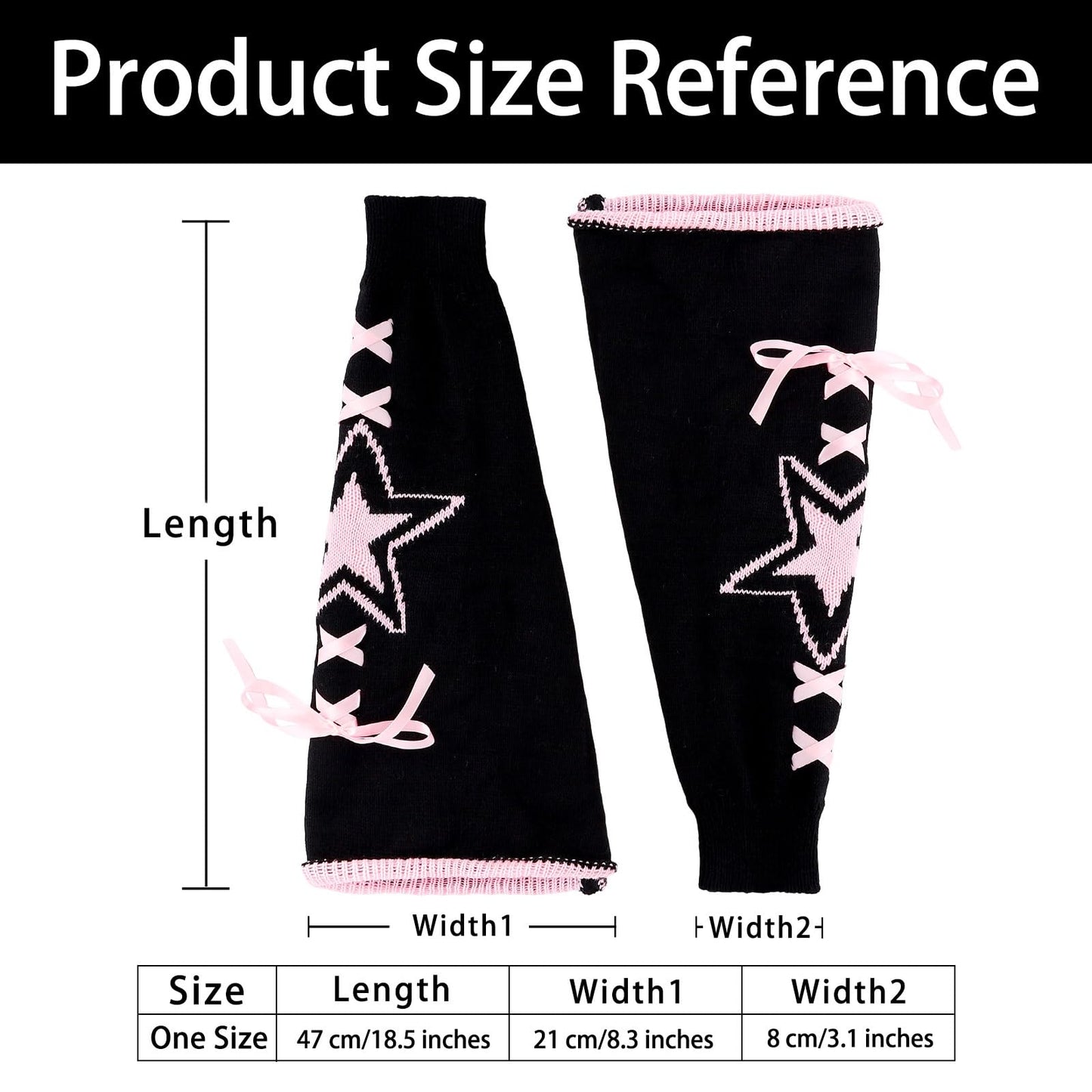 Junely Leg Warmers for Women Winter Kawaii Leg Warmer Cute Legwarmers with Bows Japanese Socks Halloween Goth Emo Lolita Gyaru Gothic Harajuku Accessories Black White Pink