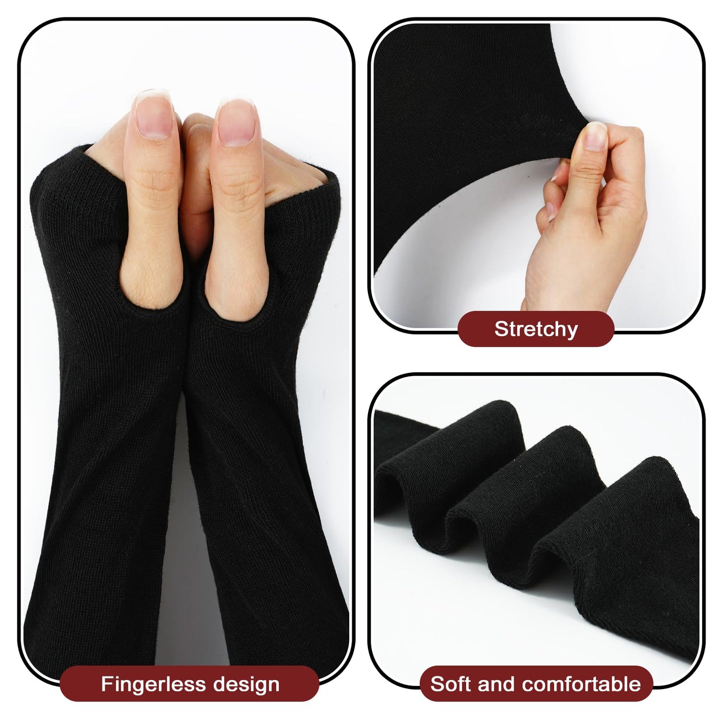 Junely Red and Black Tutu for Women Adults Black Thigh High Socks Fingerless Gloves Halloween Cosplay Costume Accessories