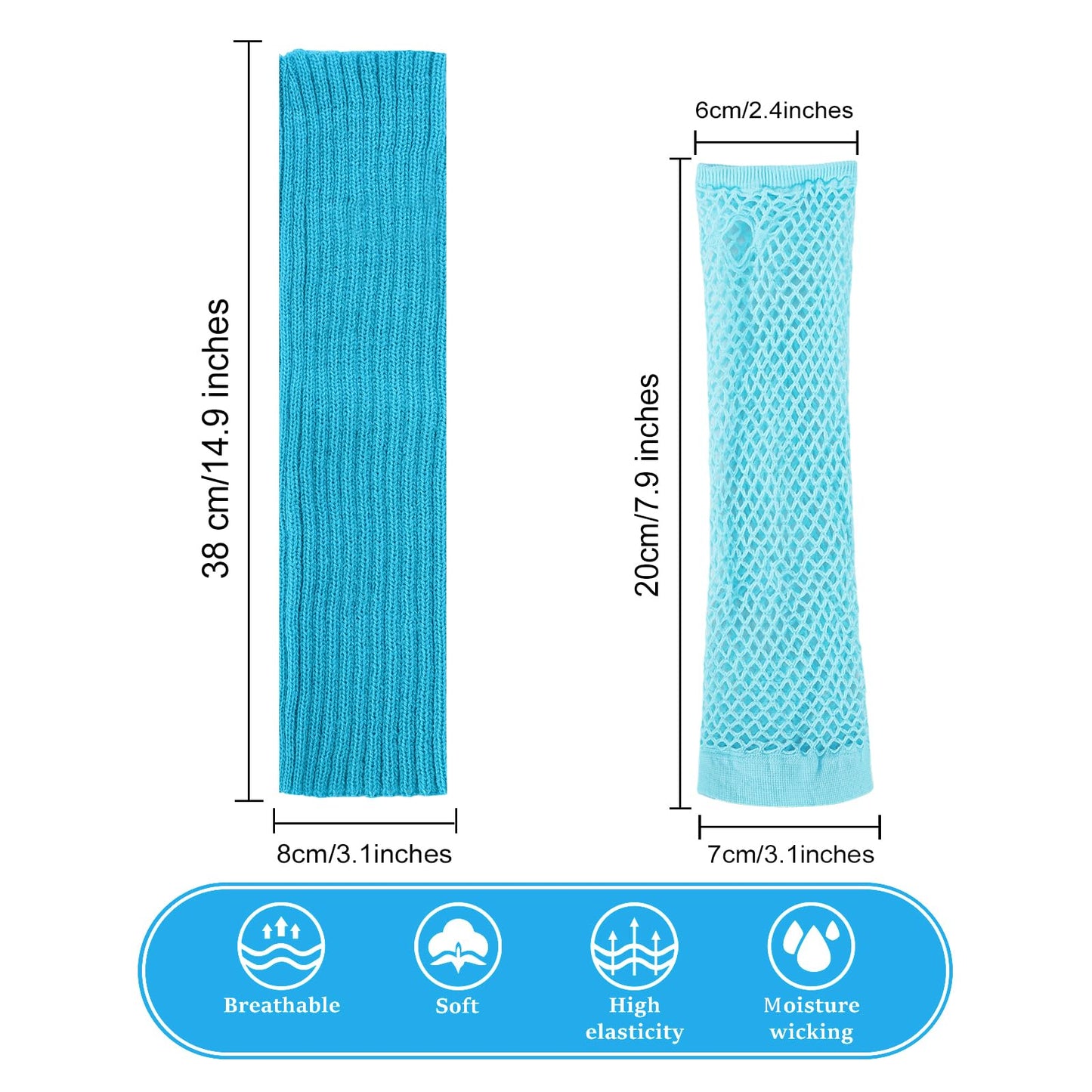 Junely Tutu for Women Adults and Leg Warmers and Fingerless Gloves Costume Accessories for Halloween Ballet Dance Running Gifts Blue