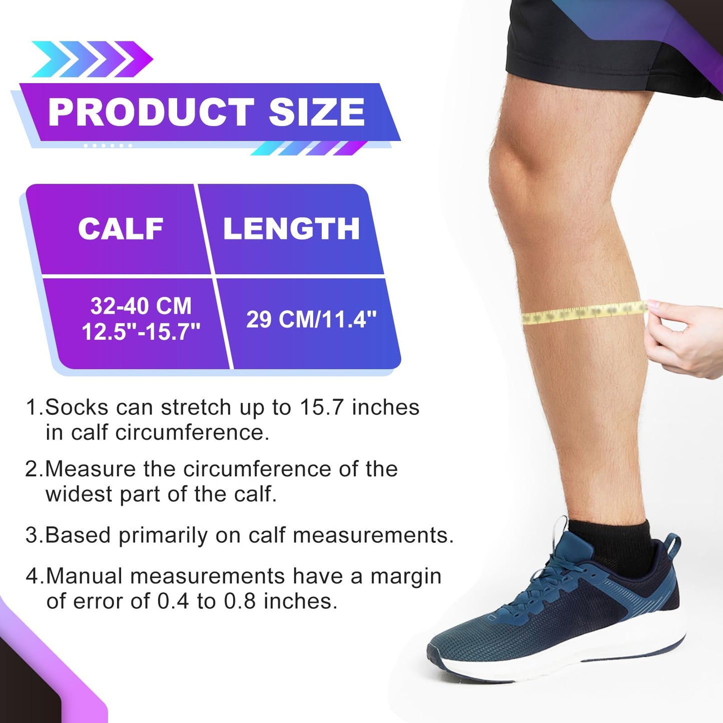 Junely 3 Pairs Calf Compression Sleeve for Men and Women Leg Compression Sleeve for Support Sports Running Cycling Black Blue Orange