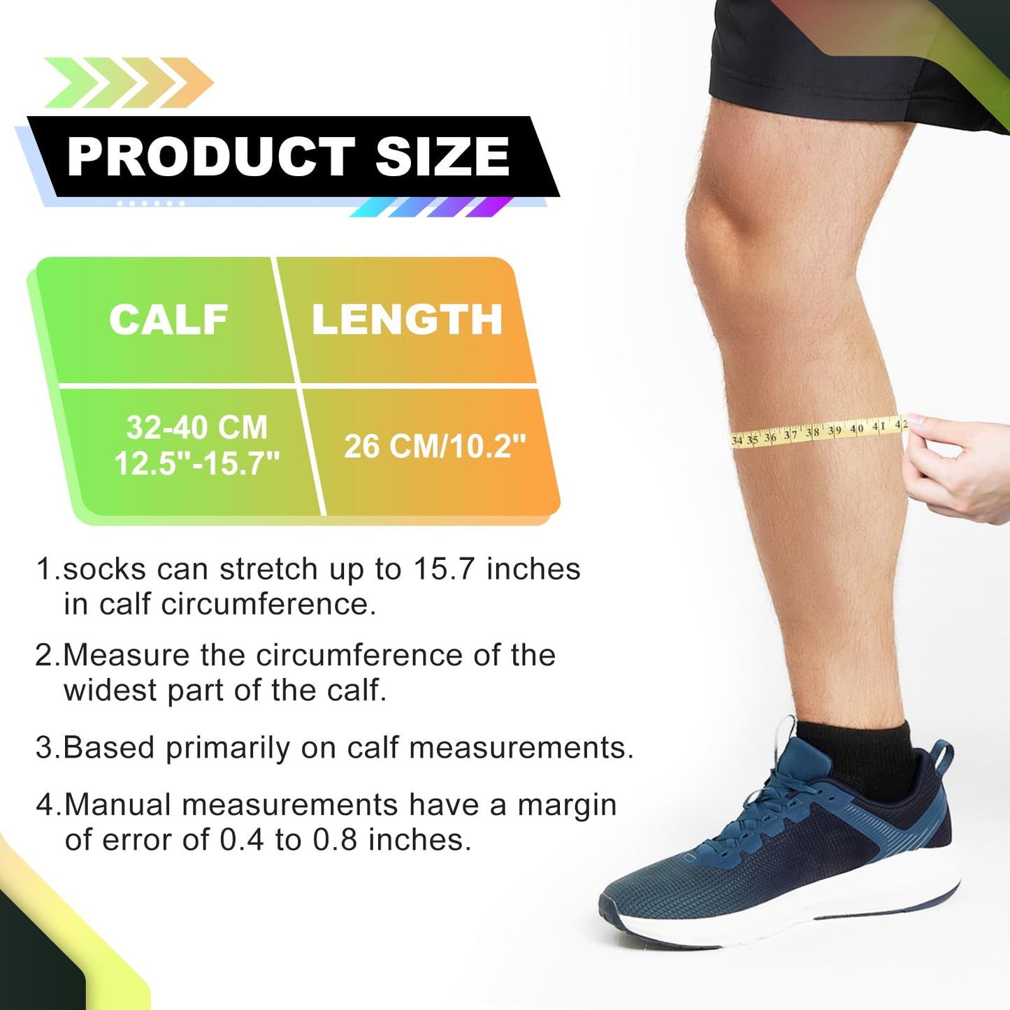 Junely 3 Pairs Calf Compression Sleeve for Men and Women Leg Compression Sleeve for Support Sports Running Cycling Green Orange Grey