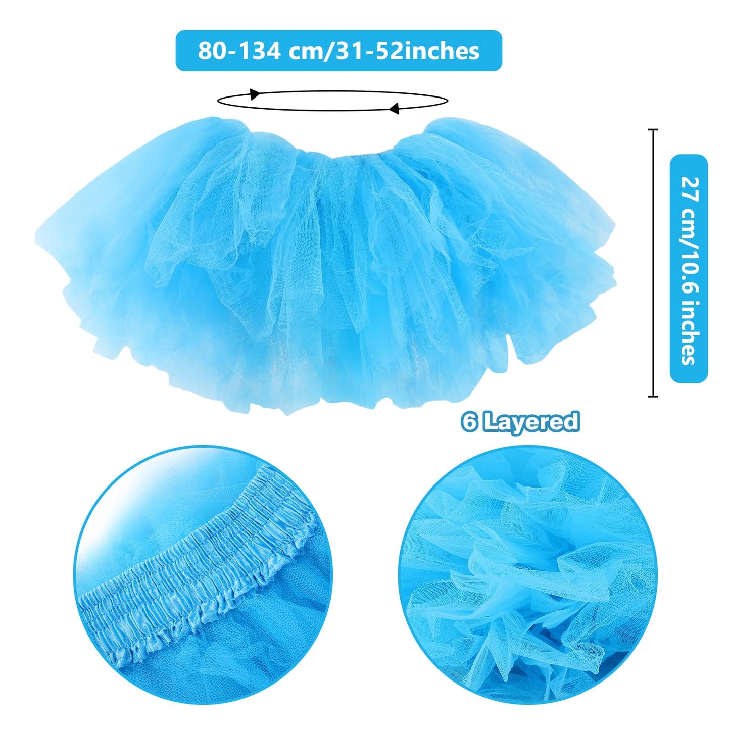 Junely Tutu for Women Adults and Leg Warmers and Fingerless Gloves Costume Accessories for Halloween Ballet Dance Running Gifts Blue
