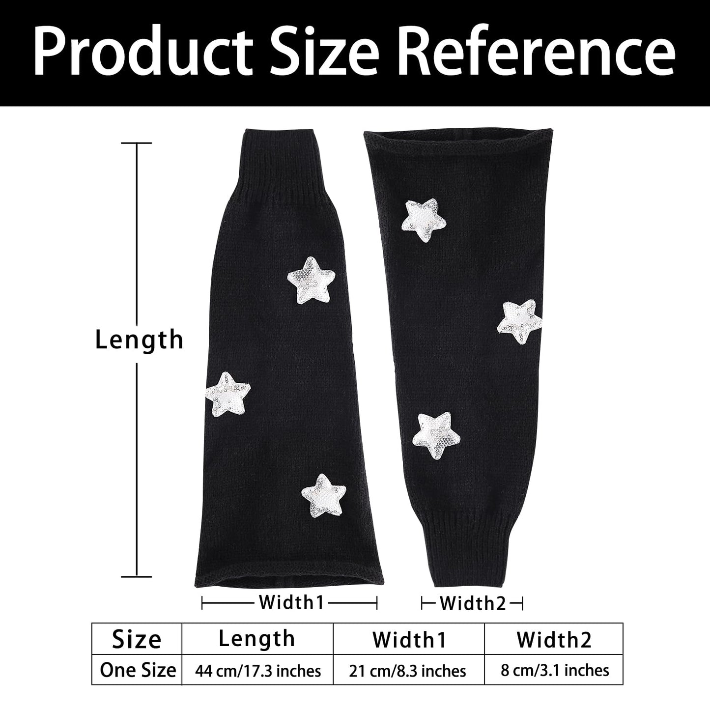 Junely Leg Warmers for Women Winter Kawaii Leg Warmer Cute Legwarmers Japanese Socks Halloween Goth Emo Lolita Gyaru Gothic Harajuku Accessories Black White