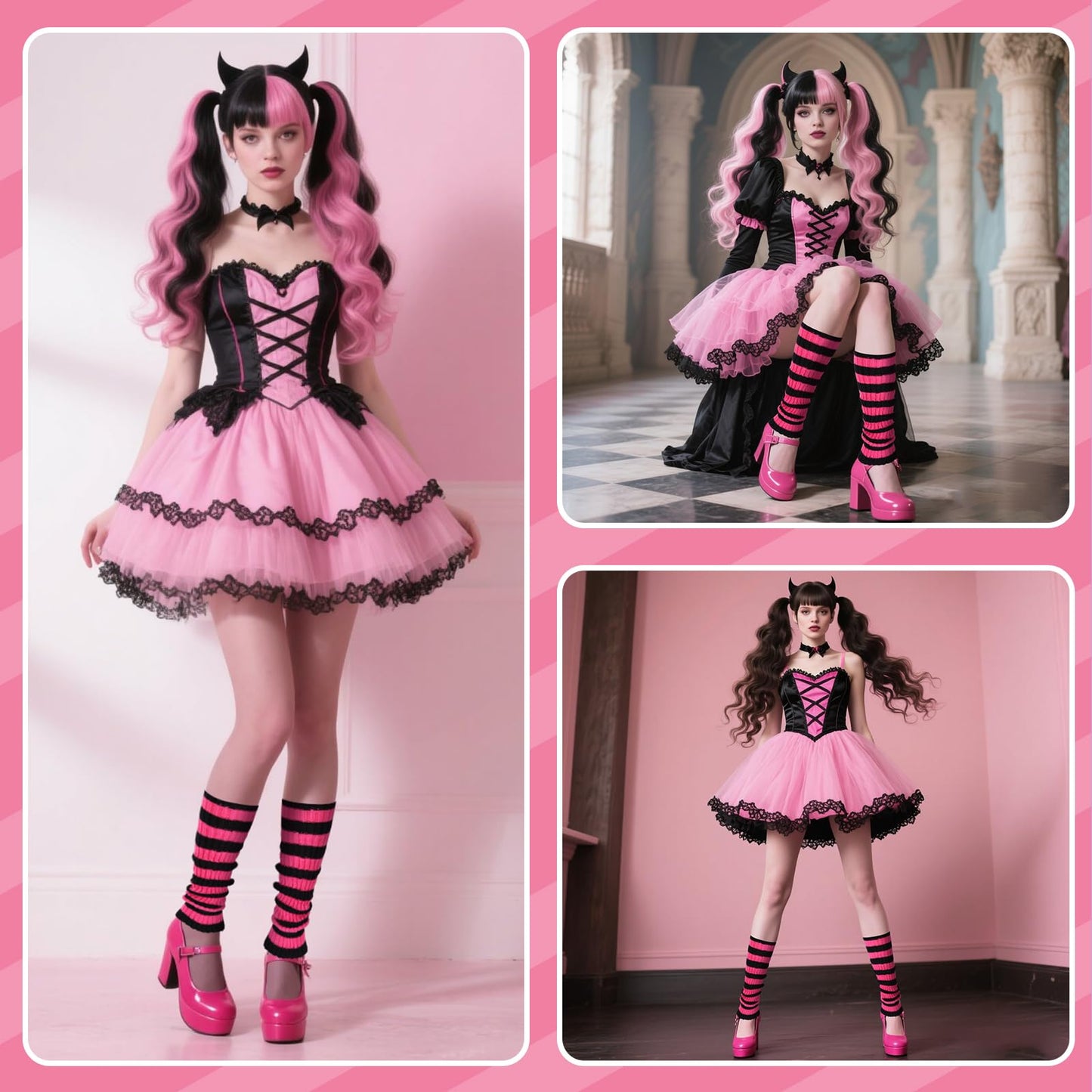 Junely Leg Warmers Striped Leg Warmer Knit Legwarmers Cosplay Halloween Costume Accessories for Ballet Figure Skating Ice Skating Dance