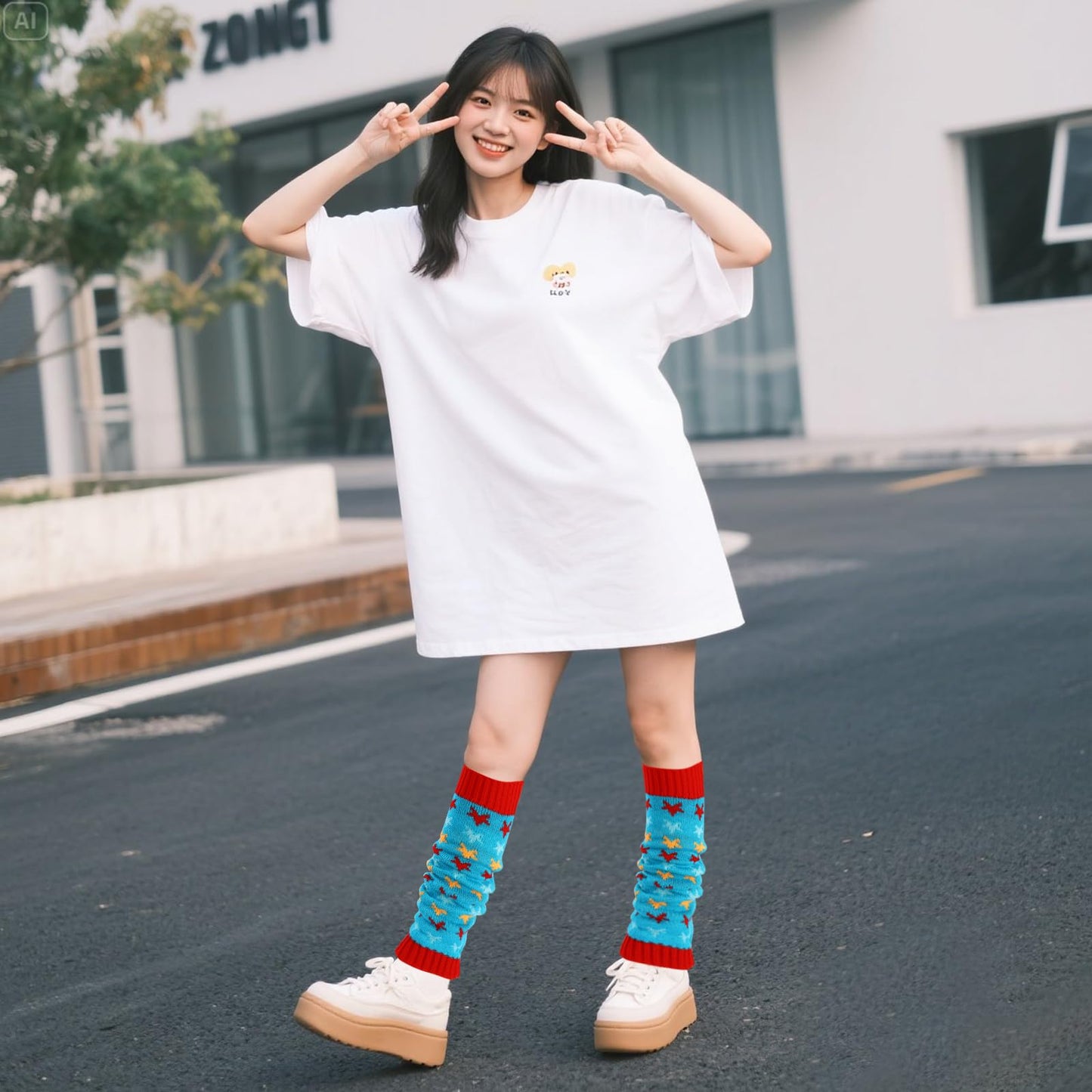 Junely Leg Warmers for Women Star Cute Leg Warmer Knit Legwarmers Kawaii Slouchy Grunge Emo Cutecore Japanese Harajuku Lolita Accessories Black Blue