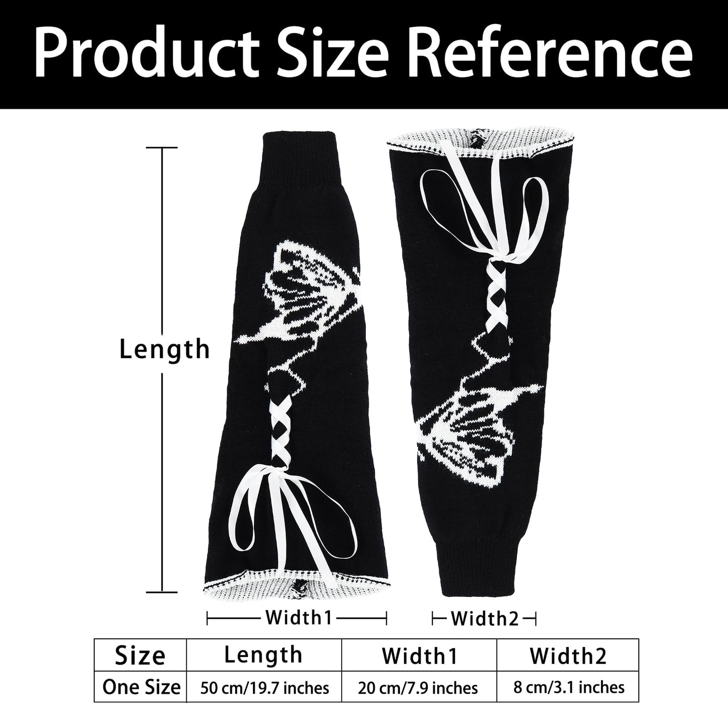 Junely Leg Warmers Kawaii Leg Warmer Cute Legwarmers Reversible Japanese Socks Goth Emo Lolita Gyaru Harajuku Accessories Black