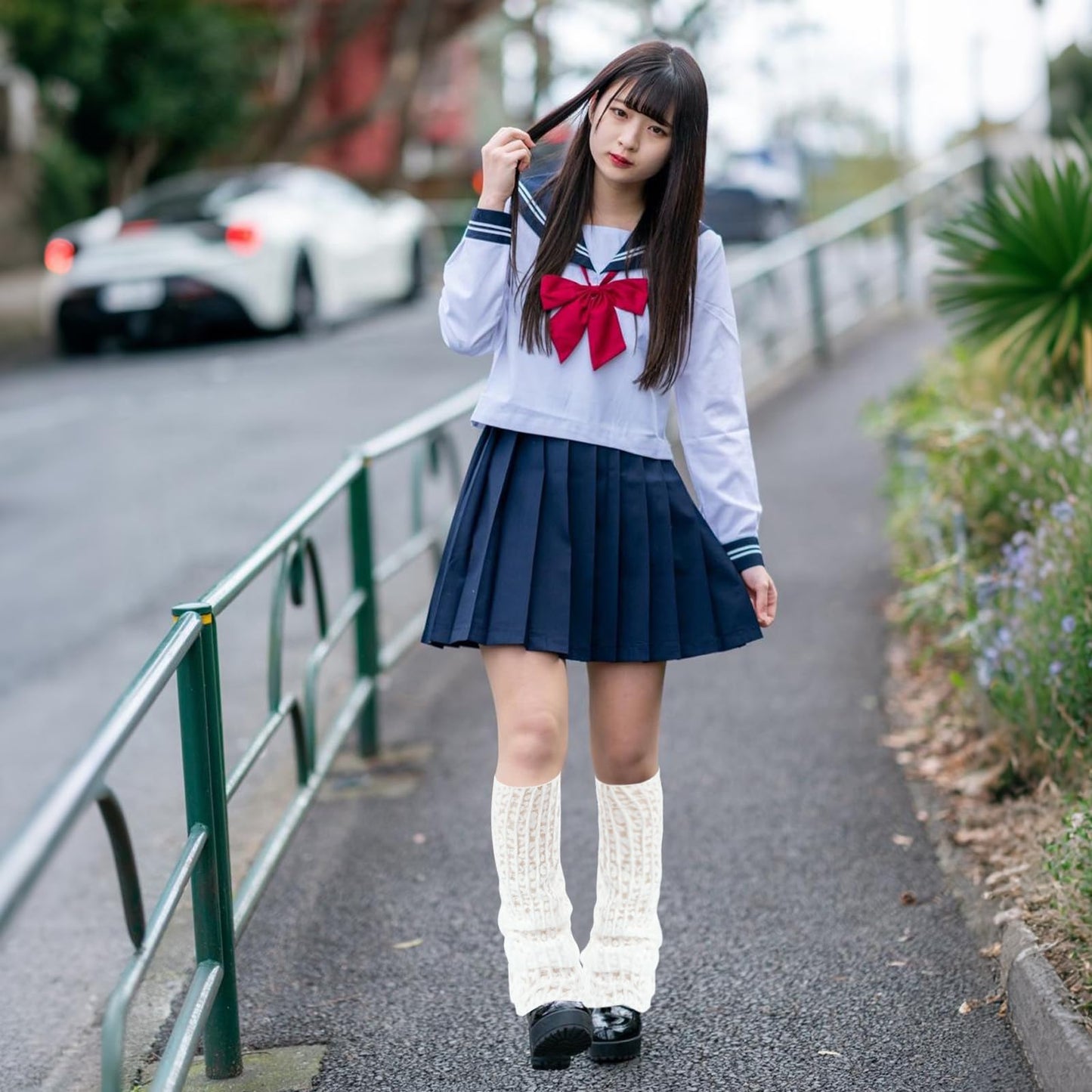 Junely Leg Warmers for Women Summer Kawaii Leg Warmer Cute Legwarmers Cutecore Lolita Harajuku Gyaru Japanese Accessories White