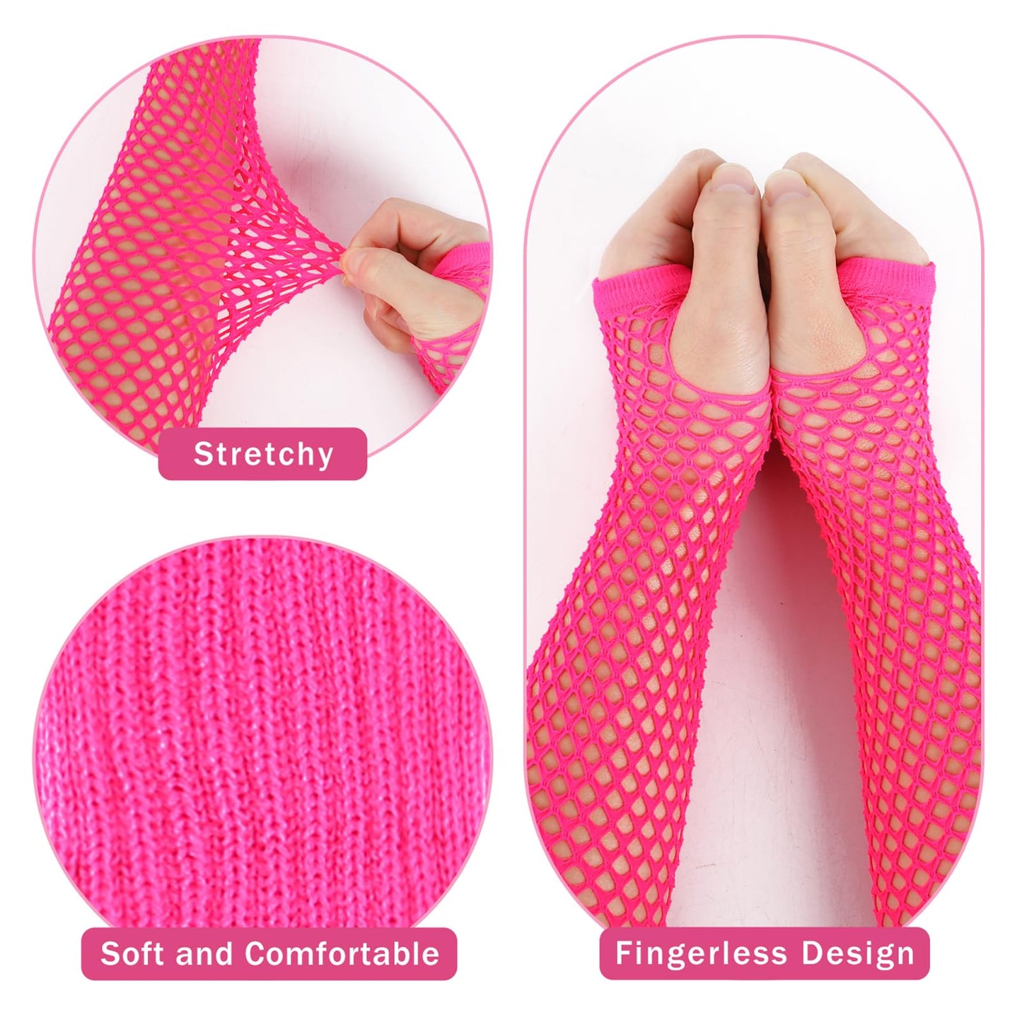 Junely 80s Tutu for Women Adults and Leg Warmers and Fingerless Gloves 80s Accessories for Ballet Dance Running Hot Pink