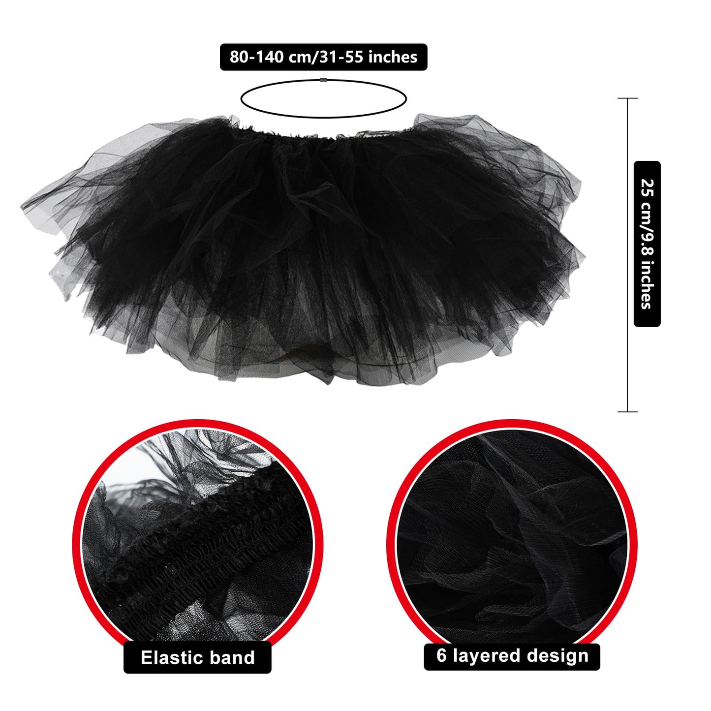 Junely Tutu for Women Adults Red and White Striped Thigh High Socks Fingerless Gloves Halloween Costumes Accessories