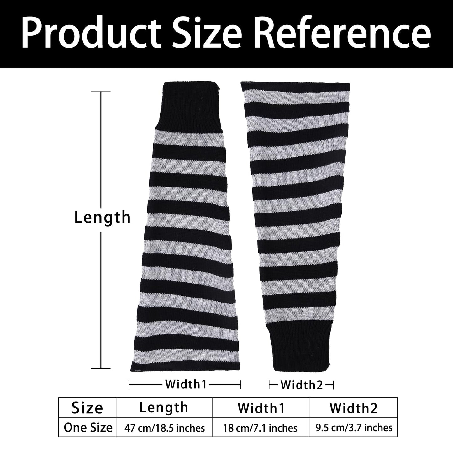 Junely Leg Warmers Kawaii Leg Warmer Cute Legwarmers for Women Japanese Socks Goth Emo Halloween Lolita Gyaru Gothic Harajuku Accessories Black Grey