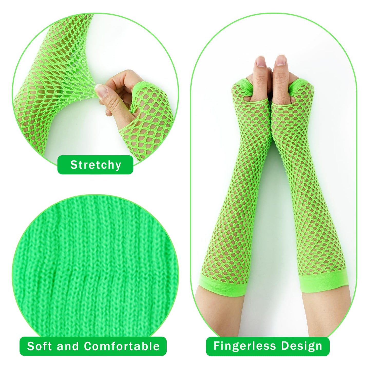 Junely 80s Tutu for Women Adults and Leg Warmers and Fingerless Gloves St Patricks Day Mardi Gras 80s Accessories for Ballet Dance Running Green