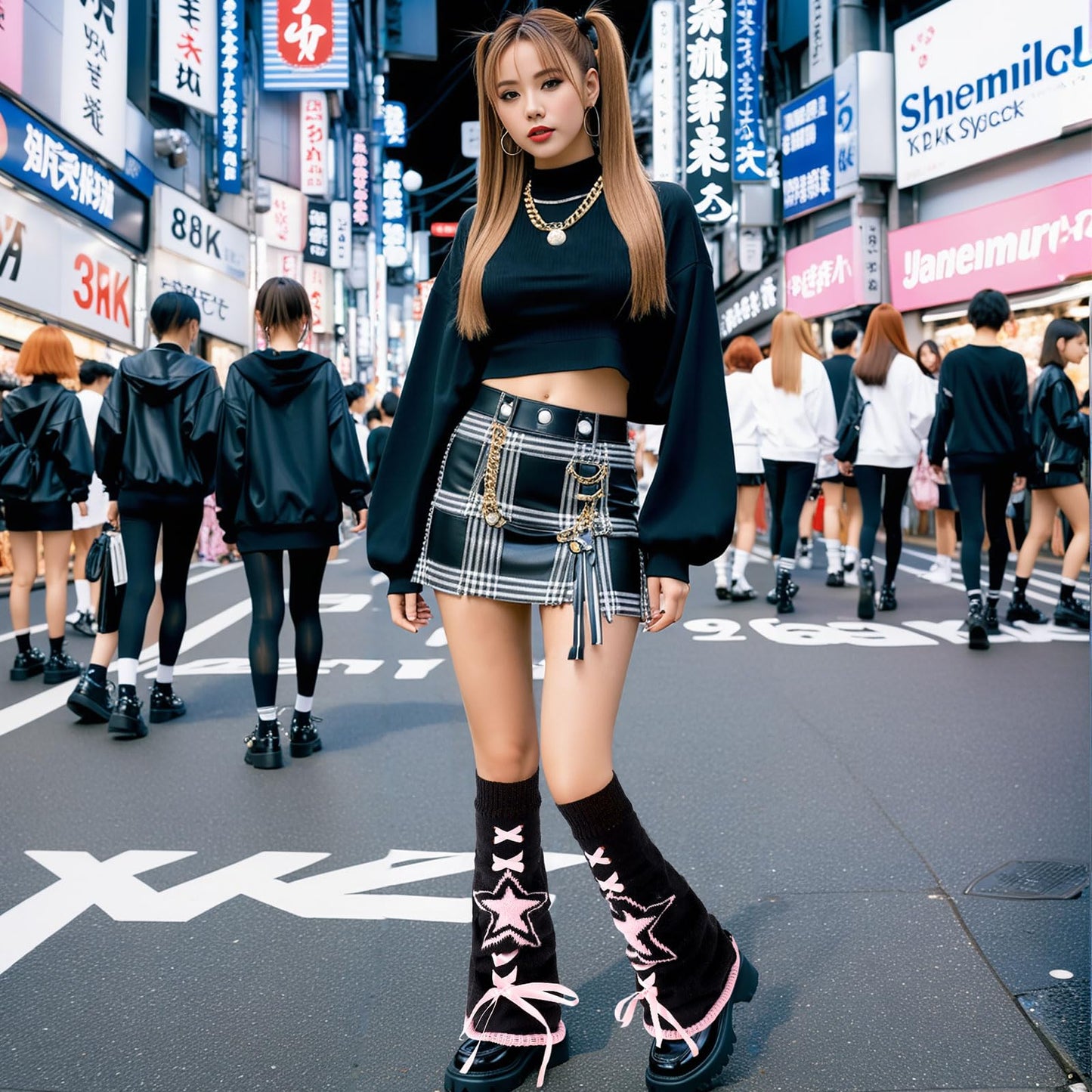 Junely Leg Warmers for Women Winter Kawaii Leg Warmer Cute Legwarmers with Bows Japanese Socks Halloween Goth Emo Lolita Gyaru Gothic Harajuku Accessories Black White Pink