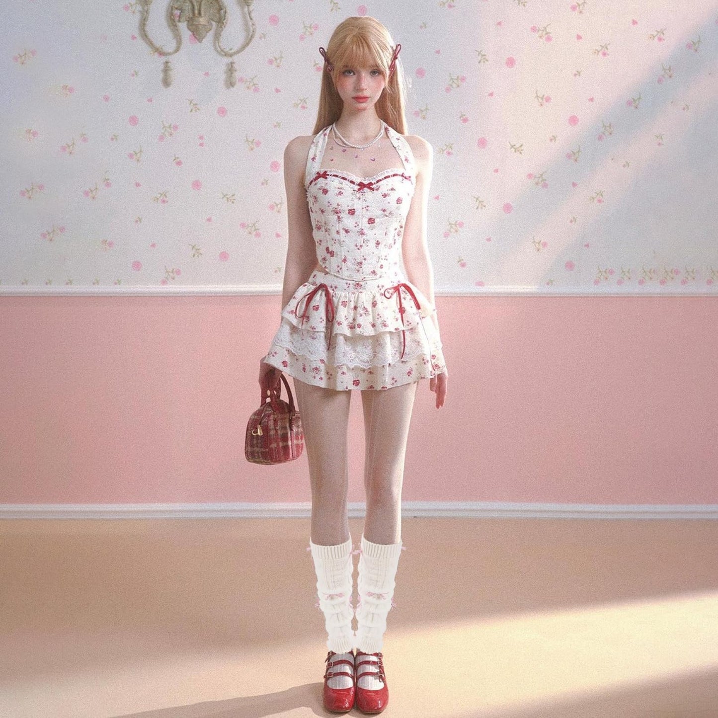 Junely Leg Warmers for Women Kawaii Leg Warmer Cute Legwarmers with Bows Cutecore Lolita Harajuku Gyaru Japanese Accessories White
