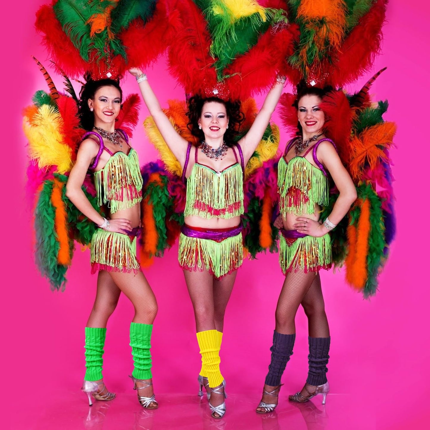 Junely Leg Warmers 80s Neon Leg Warmer Knit Legwarmers for Mardi Gras Ballet Dance Figure Skating Ice Skating Boot Yellow