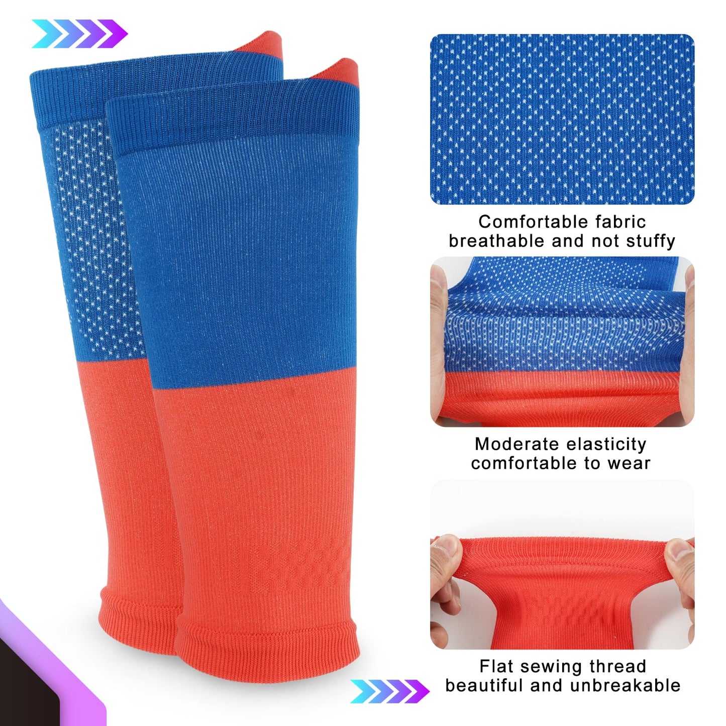 Junely 3 Pairs Calf Compression Sleeve for Men and Women Leg Compression Sleeve for Support Sports Running Cycling Black White Red